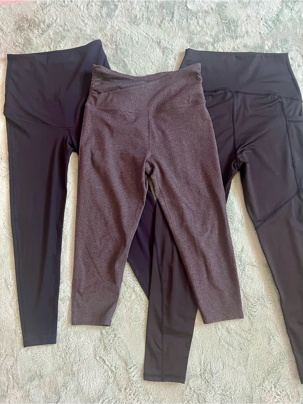3 Pairs High-Waist Maternity Active Leggings - Capri, Ankle & Reg Lengths